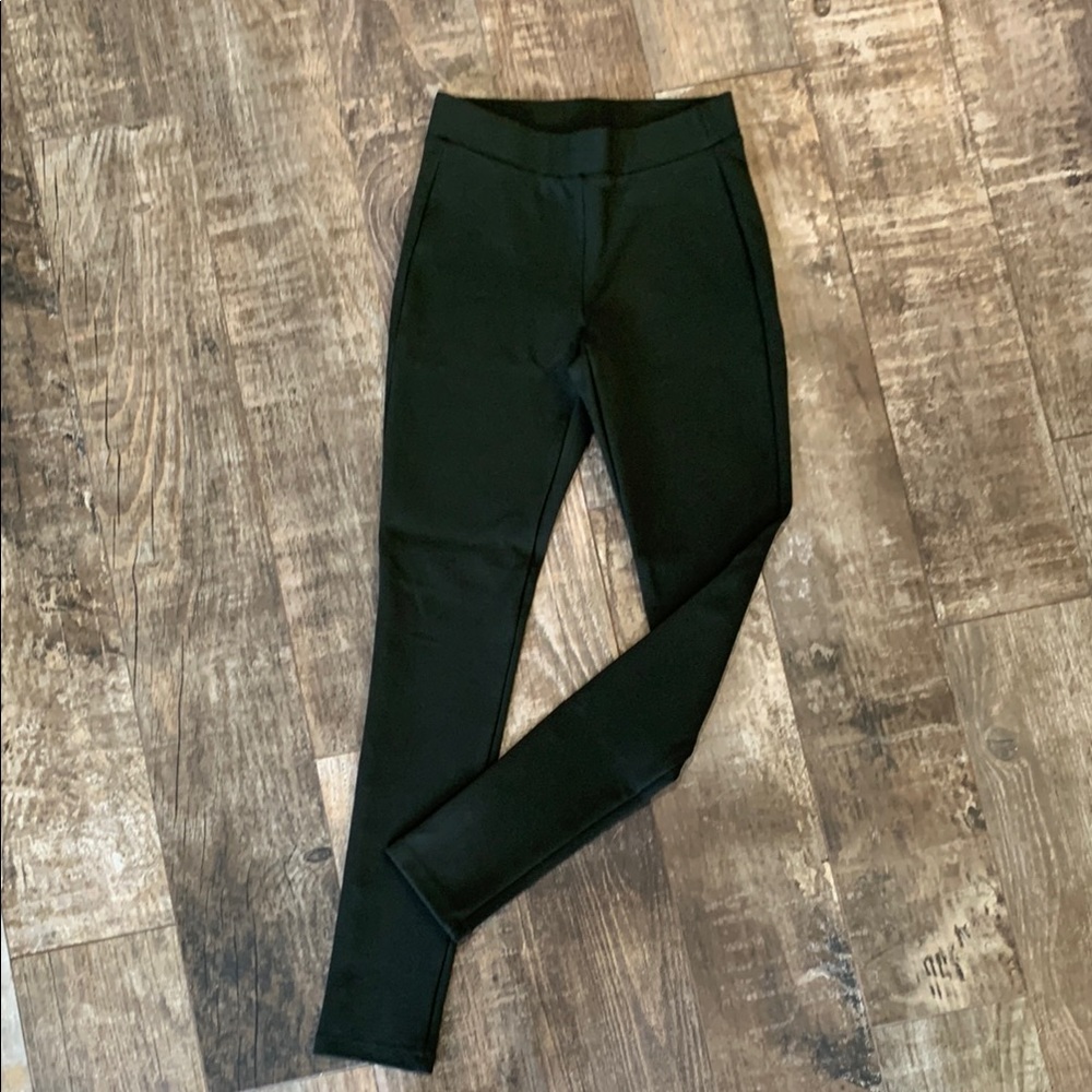 THEORY Dark-Green High-Waisted Leggings